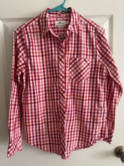 Women’s Size 2 Vineyard vines With Cashmere Button Down Shirt Red Gingham