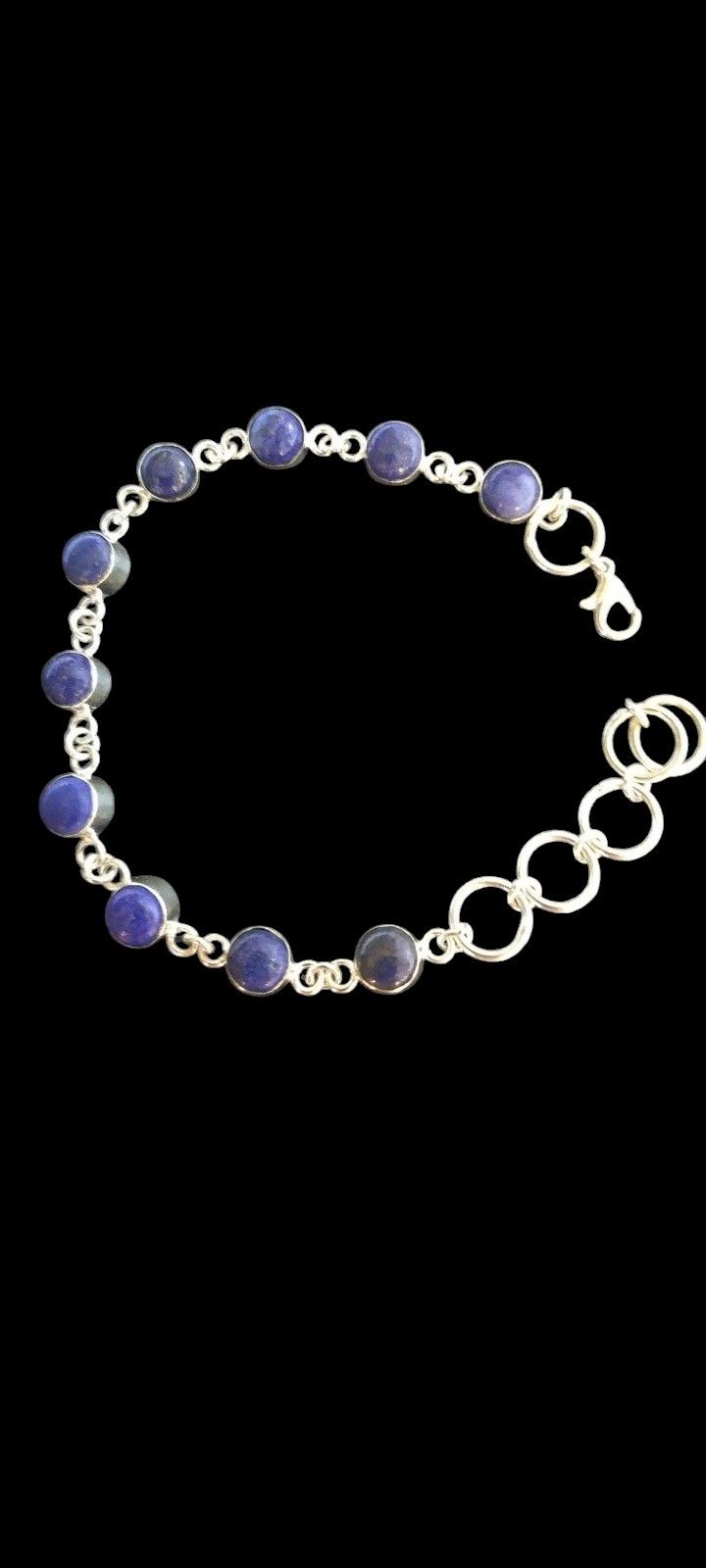 Fine Solid Stamped 925 Sterling Silver Genuine Lapis Lazuli AAA 8mm Stone's With Lobster Clasp. Will Fit 7 1/2- 9 3/4. For 7 1/2