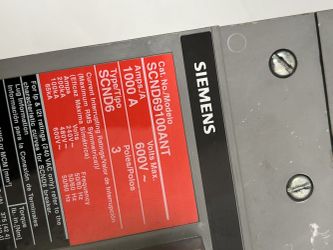 Siemens I-T-E Sentron SHND69100ANT 1000A 600V 3-Pole Circuit Breaker SHND(35268)