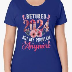 Women’s XL T-Shirt, Retirement, Royal Blue