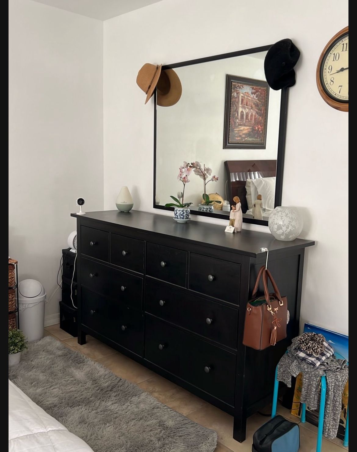 Black ikea Dresser & Mirror
