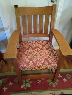 Solid Oak Mission-Style Armchair