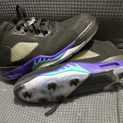 DS NIKE 2020 AIR JORDAN V GOLF CU4523-001 BLACK GRAPE Size11