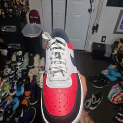Nike Court Vision LO University Red Black White Low Men's Size 9.5 Or Women's Size 11 Like Brand New Condition 