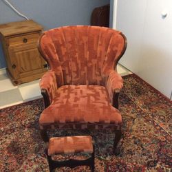 Vintage Chair And Foot Rest