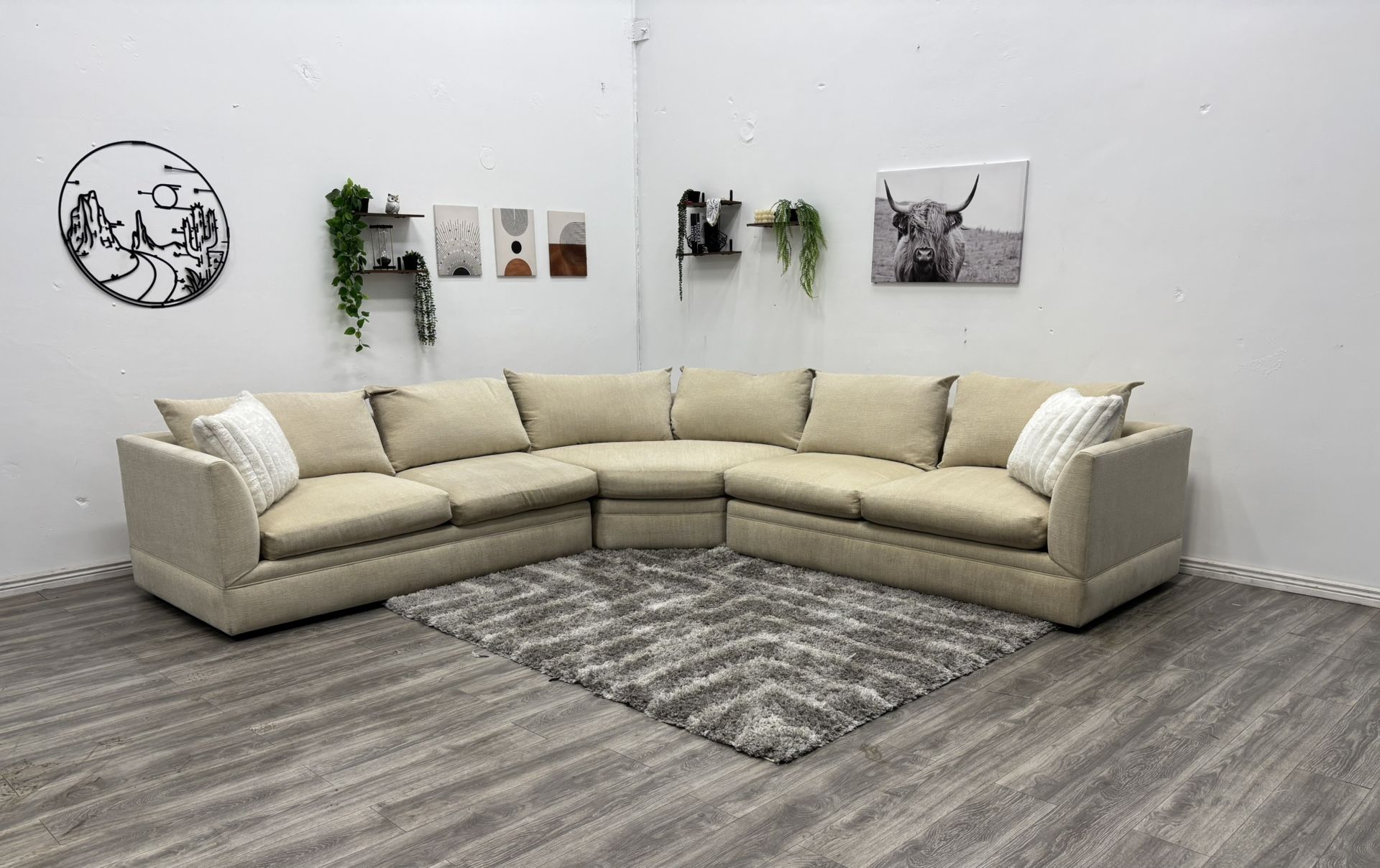 Cream Sectional Couch - Free Delivery