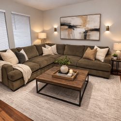 🚚 Free Delivery – Cindy Crawford Couch Sectional (Essex Street Granite) – 3 Pc