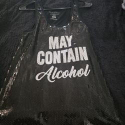 Sparkly 'May Contain Alcohol' New Years Top
