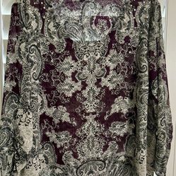 Style & Co Woman’s XL Purple Tunic With Crystals Accents 