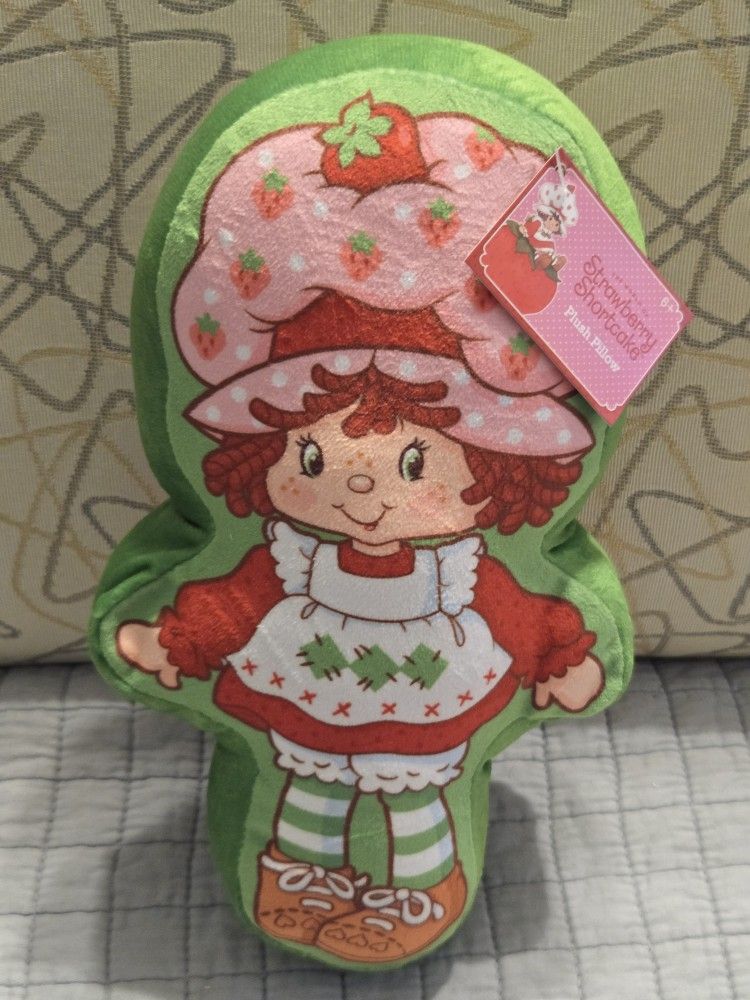 Strawberry Shortcake Figure Pillow Soft Cushy Vibrant Colors 7.5