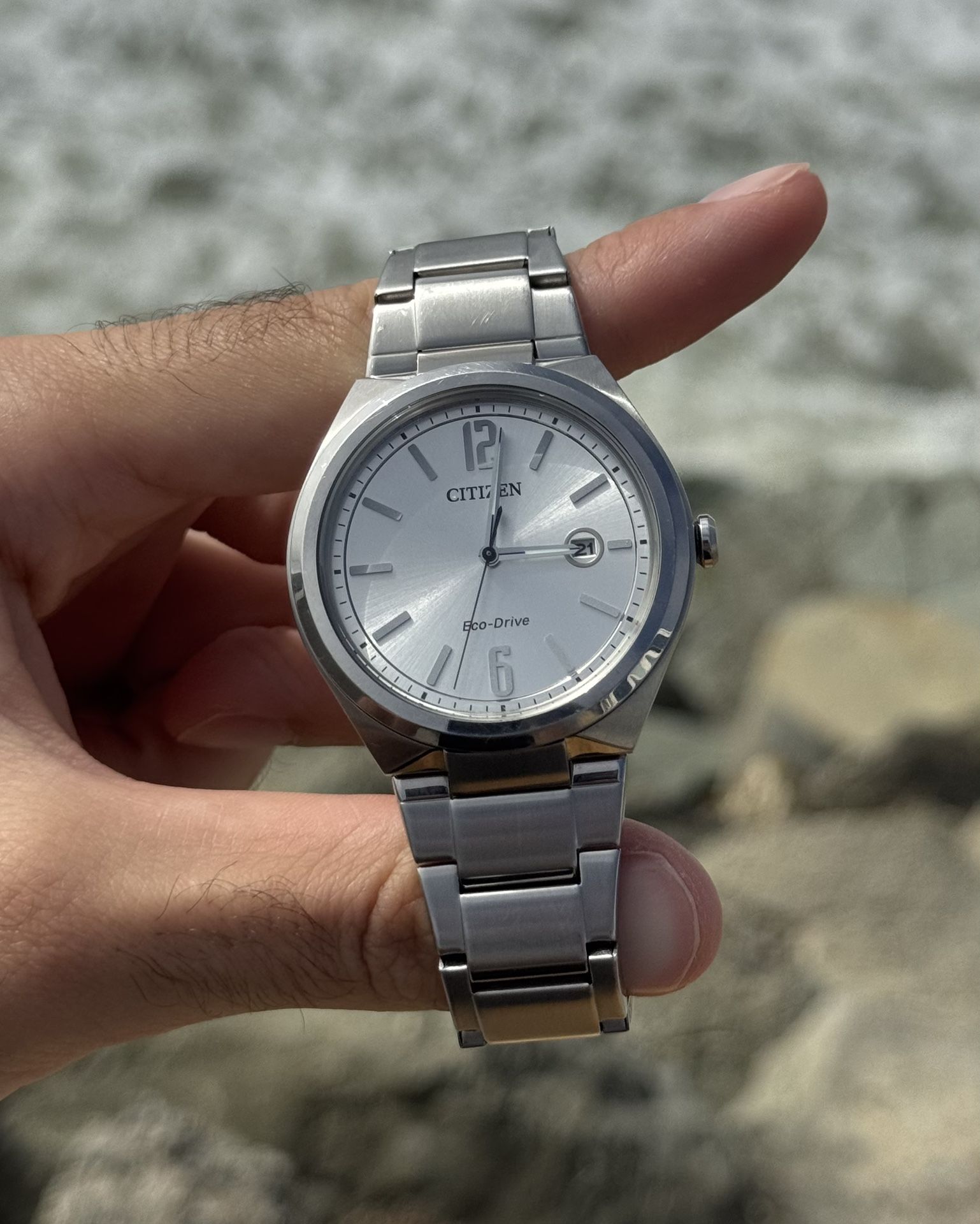 Citizen Eco-Drive Chandler Watch (Solar Powered, Sunburst Dial) Ref. AW1371-83A