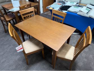 Modern oak wood dining table set