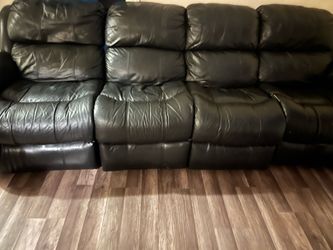 Black leather couch (recliner)