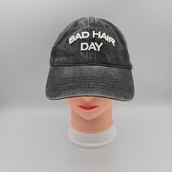 Unbranded Women's Bad Hair Day Gray Adjustable StrapbackHat 1