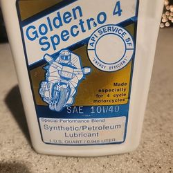 10 FULL Quarts Of Golden Spectro 4 Motorcycle Synthetic Engine Motor Oil. NOS