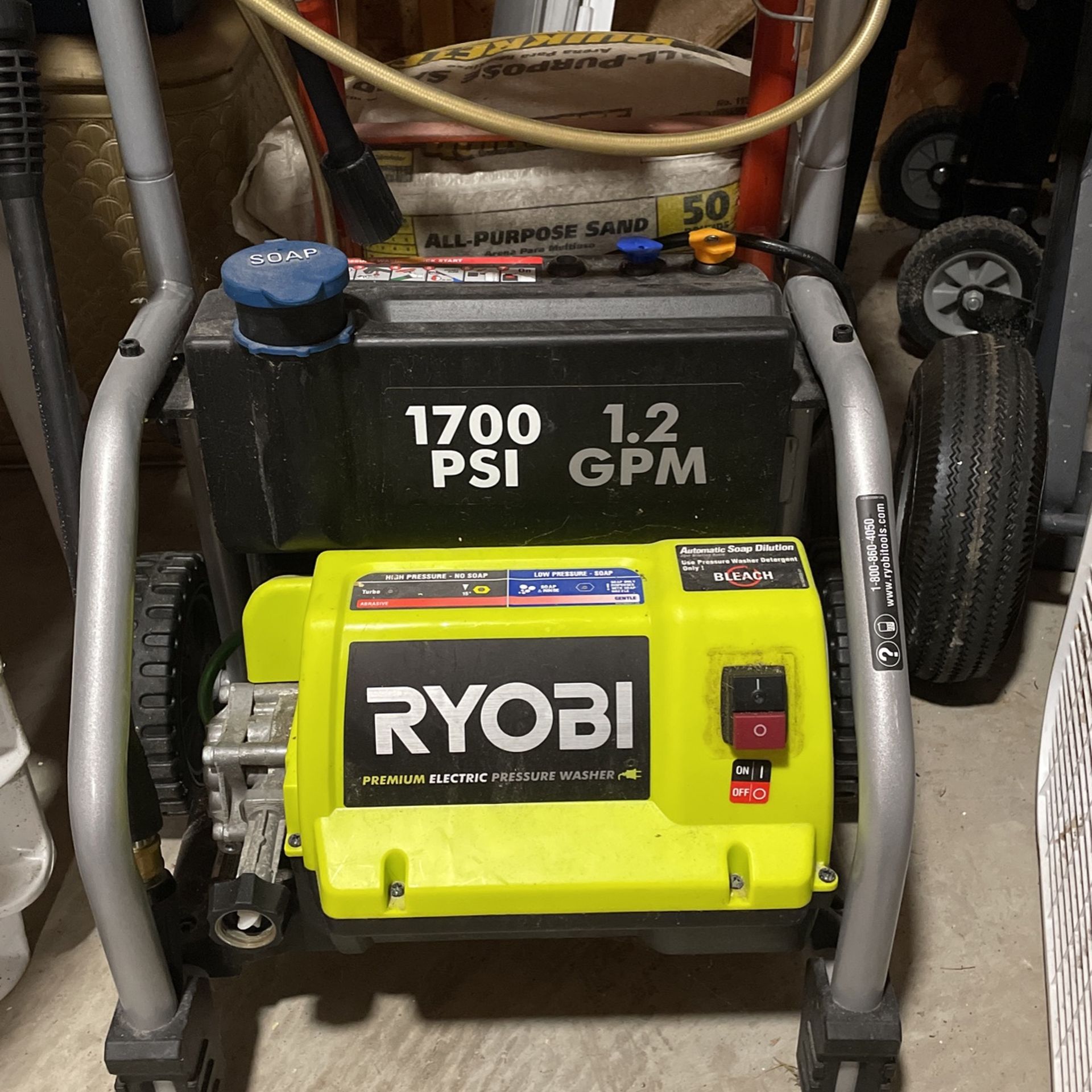 Ryobi Pressure Washer 1700 PSI $65  New Hose 