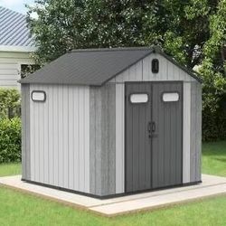 ❤️‍🔥 Domi 8 ft. x 8 ft. Resin Gable Outdoor Storage Shed 64 sq. ft.$670