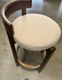 26 in bar stools set of 2 mid century modern with solid wood frame with cushion