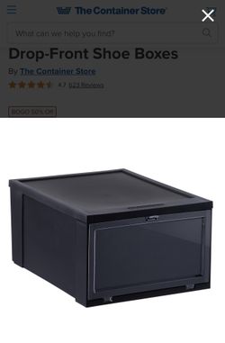 The Container Store Drop-Front Shoe Storage Box 6Pc.