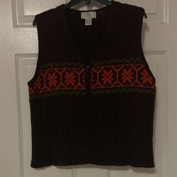 New Jennifer Moore Brown Sweater Vest Size L