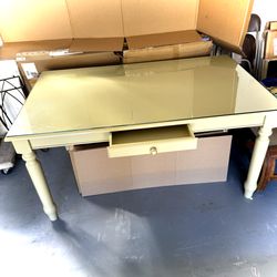 Glass top 3x5 foot desk with drawer