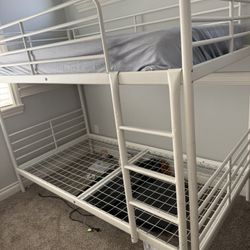Metal Bunk Bed with One Mattress – Twin Size