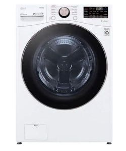 LG - 4.5 Cu. Ft. High-Efficiency Stackable Smart Front Load Washer with Steam and Built-In Intelligence - White $475