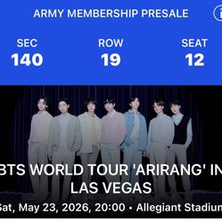 BTS concert Ticket
