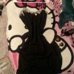 Black Beauty Medium Rhinestone Scuba Dress Planet Gold 