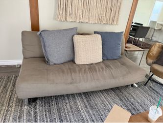 Innovation Living SUPREMAX D.E.L. SOFA BED Beige Gray Taupe Greige Queen Chrome Legs