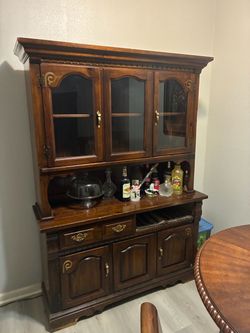 Brown Wood Grain Buffet