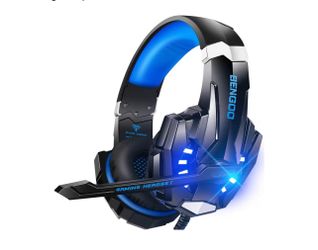 BENGOO G9000 Stereo Gaming Headset for PS4 PC Xbox One PS5 Controller, Noise Cancelling Over Ear Headphones with Mic, LED Light, 7.1 Surround Sound, S