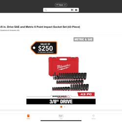 Metric And SAE Heavy Duty High Impact Set $110 Milwaukee 