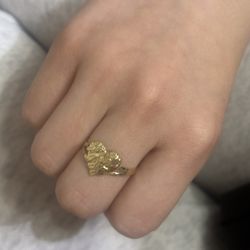 Gold Heart Nugget Ring