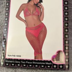 Two Piece Rhinestone Mesh 