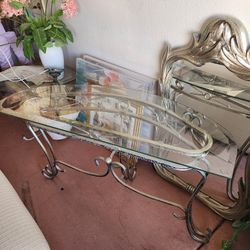 Beautiful And Compact  Metal And Glass Console Table
