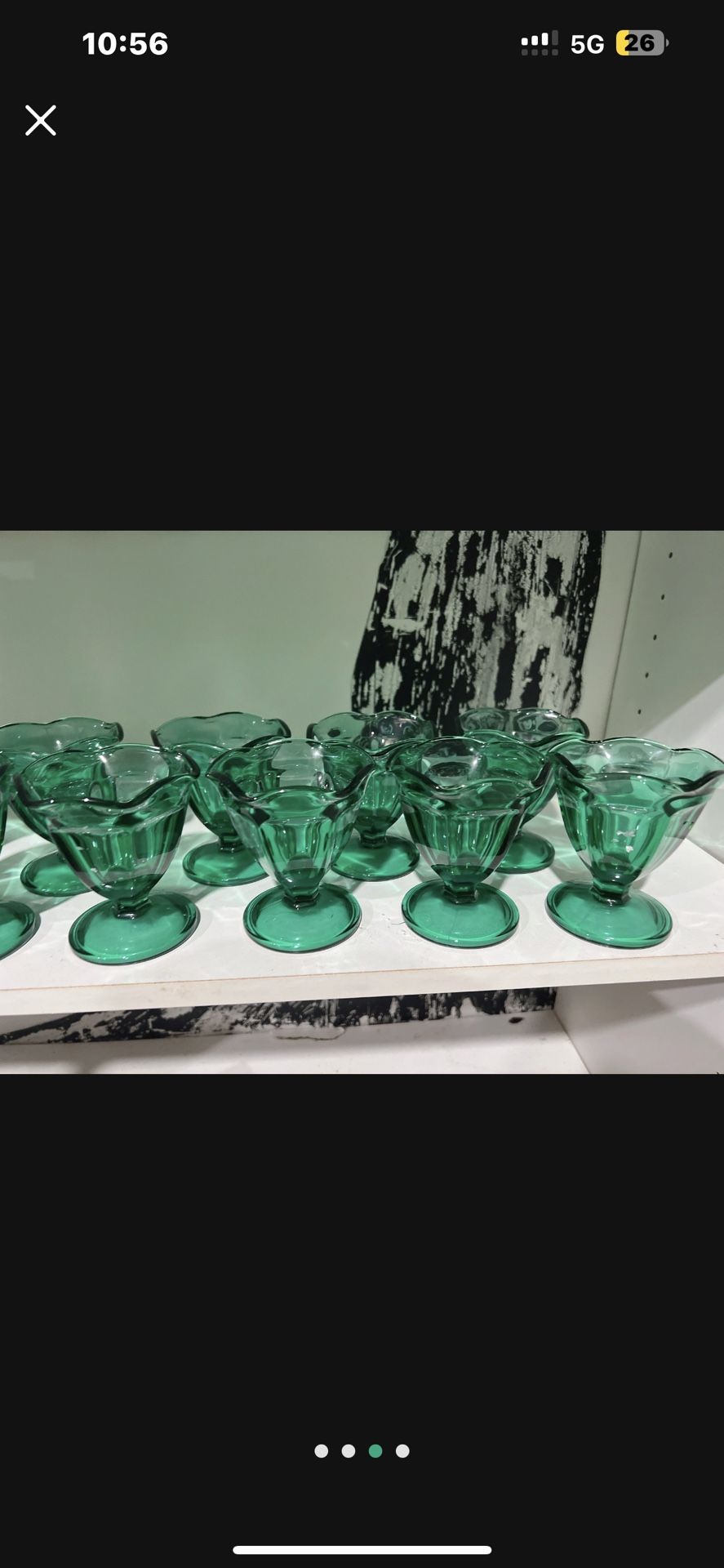 Vintage Green Ice Cream Cups Set Of 12.