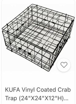 KUFA Vinyl Coated Crab Trap (24"X24"X12"H)...