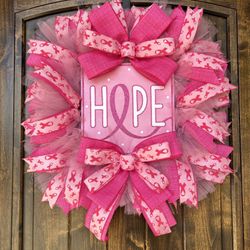 Breast Cancer Awareness Wreath