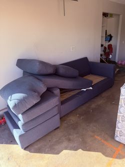 Living Spaces Navy Blue Sofa