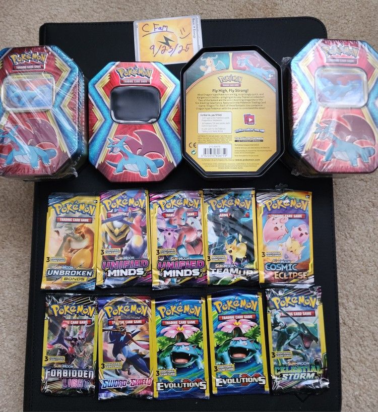 Pokemon Dollar General Salamence Strong Bonds Tin - 10 Mini Packs!