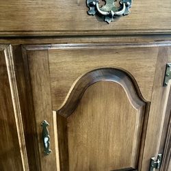 VINTAGE SIDEBOARD / CREDENZA/ COFFEE BAR  * SOLID WOOD /original hardware pick up downtown LA Little Tokyo area