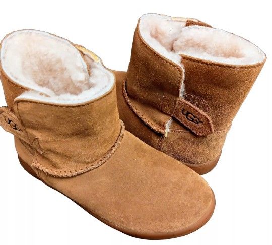 Ugg Chestnut Toddler Girls Keelan Shearling Boots US 12 Toddler Great Condition 