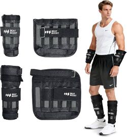 BeatBoost 30lb Ankle Wrist Weights, Adjustable Weights for Arms, Legs, for Men, Walking, Pilates, Exercise