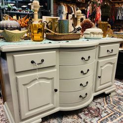Newly Refinished Light Gray Buffet 