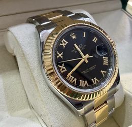 2012 Rolex Datejust II 116333 | Two-Tone Yellow Gold | Black Roman Dial | Oyster Bracelet