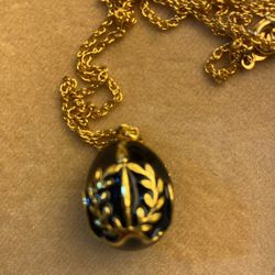 Enameled Egg Charm Locket Pendant 