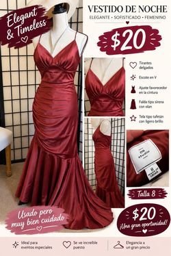 ✨ VESTIDO DE NOCHE ELEGANTE – $20 ✨