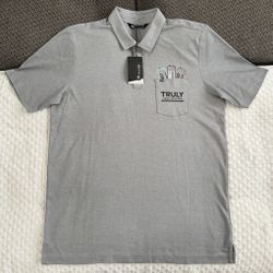 Travis Mathew Side Bet Golf Polo Truly Hard Seltzer Heather Medium Grey Large