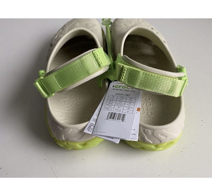 Crocs All Terrain Atlas Clogs Bone Limeade Unisex Slip On  display picture 3